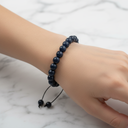 Dumortierit 8 mm Merdiven Kapama Doğal Taş Bileklik – El İşçiliği