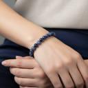 Sodalit 8 mm Merdiven Kapama Doğal Taş Bileklik – El İşçiliği