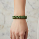 Yeşim 8mm Çift Sıra Makrome Doğal Taş Bileklik