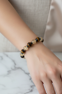 Kaplan Gözü – Sitrin – Hematit Doğal Taş Bileklik – 10 mm Tasarım