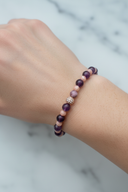 Rodokrosit & Ametist Doğal Taş Bileklik – Özel Tasarım