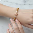 Güneş Taşı – Pembe Kuvars Doğal Taş Makrome Bileklik – Özel Tasarım