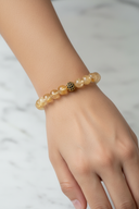 Sitrin Doğal Taş Bileklik – Zirkon Aparatlı 8 mm Özel Tasarım