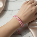 Opal Pembe 3-4 mm Çift Sıra Doğal Taş Bileklik – Unisex El İşçiliği