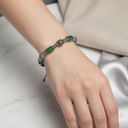 Botswana Akik Doğal Taş Makrome Bileklik – Gümüş Aparatlı, Ayarlanabilir Tasarım