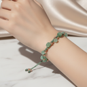 Yeşil Aventurin Natürel Kesim Doğal Taş Makrome Bileklik – Unisex El İşçiliği