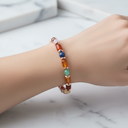 Kız Öğrenci Doğal Taş Bileklik – Kırmızı Akik, Yeşil Aventurin, Lapis Lazuli, Ay Taşı, Kalsit, Sodalit, Pembe Kuvars & Hematit – Özel Tasarım