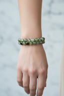 Prehnit 8mm Çift Sıra Makrome Doğal Taş Bileklik