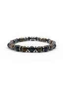 Sertifikalı Hakiki Orijinal (Şungit) Shungite - Bronzit - Obsidyen - Rodonit - Hematit 6mm Misinalı Doğal Taş Bileklik