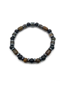 Sertifikalı Hakiki Orijinal (Şungit) Shungite - Bronzit - Obsidyen - Rodonit - Hematit 6mm Misinalı Doğal Taş Bileklik