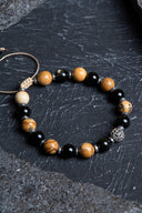 Sertifikalı Jasper, Obsidyen, Hematit Doğal Taş Makrome Bileklik