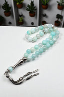 Amazonit Doğal Taş Tesbih – 8 mm Küre Kesim | | Özel Üretim